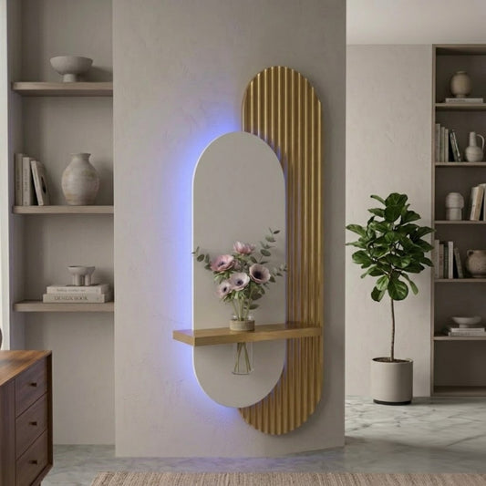 Modern Ledli Duvar Tablosu | Dekoratif Panel | Gizli Aydınlatmalı | Özel Dokulu
