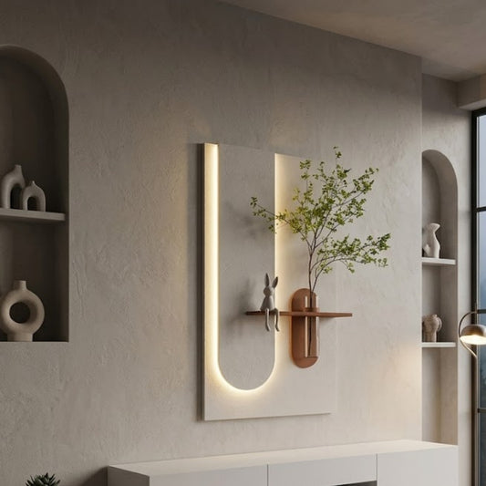 Modern Ledli Duvar Tablosu | Dekoratif Panel | Gizli Aydınlatmalı | Özel Dokulu