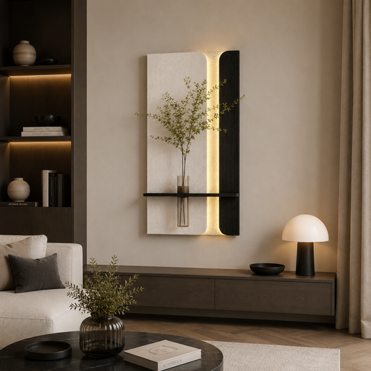 Modern Ledli Duvar Tablosu | Dekoratif Panel | Gizli Aydınlatmalı | Özel Dokulu