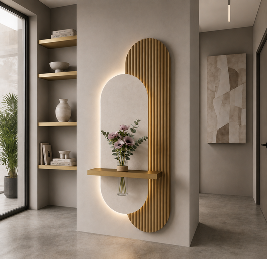 Modern Ledli Duvar Tablosu | Dekoratif Panel | Gizli Aydınlatmalı | Özel Dokulu