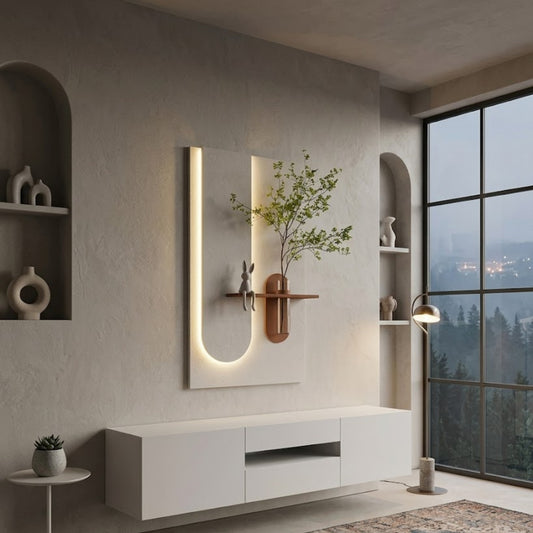 Modern Ledli Duvar Tablosu | Dekoratif Panel | Gizli Aydınlatmalı | Özel Dokulu