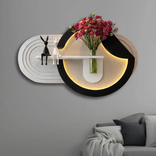 Modern Ledli Duvar Tablosu | Dekoratif Panel | Gizli Aydınlatmalı | Özel Dokulu