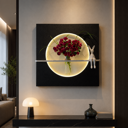 Modern Ledli Duvar Tablosu | Dekoratif Panel | Gizli Aydınlatmalı | Özel Dokulu