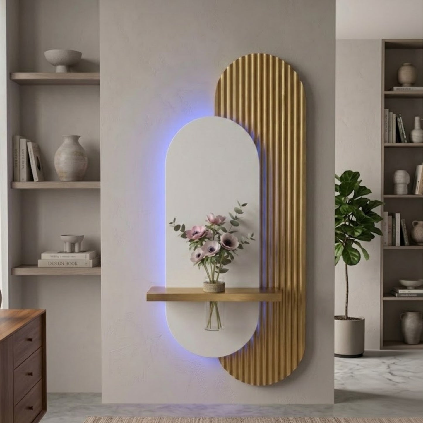Modern Ledli Duvar Tablosu | Dekoratif Panel | Gizli Aydınlatmalı | Özel Dokulu
