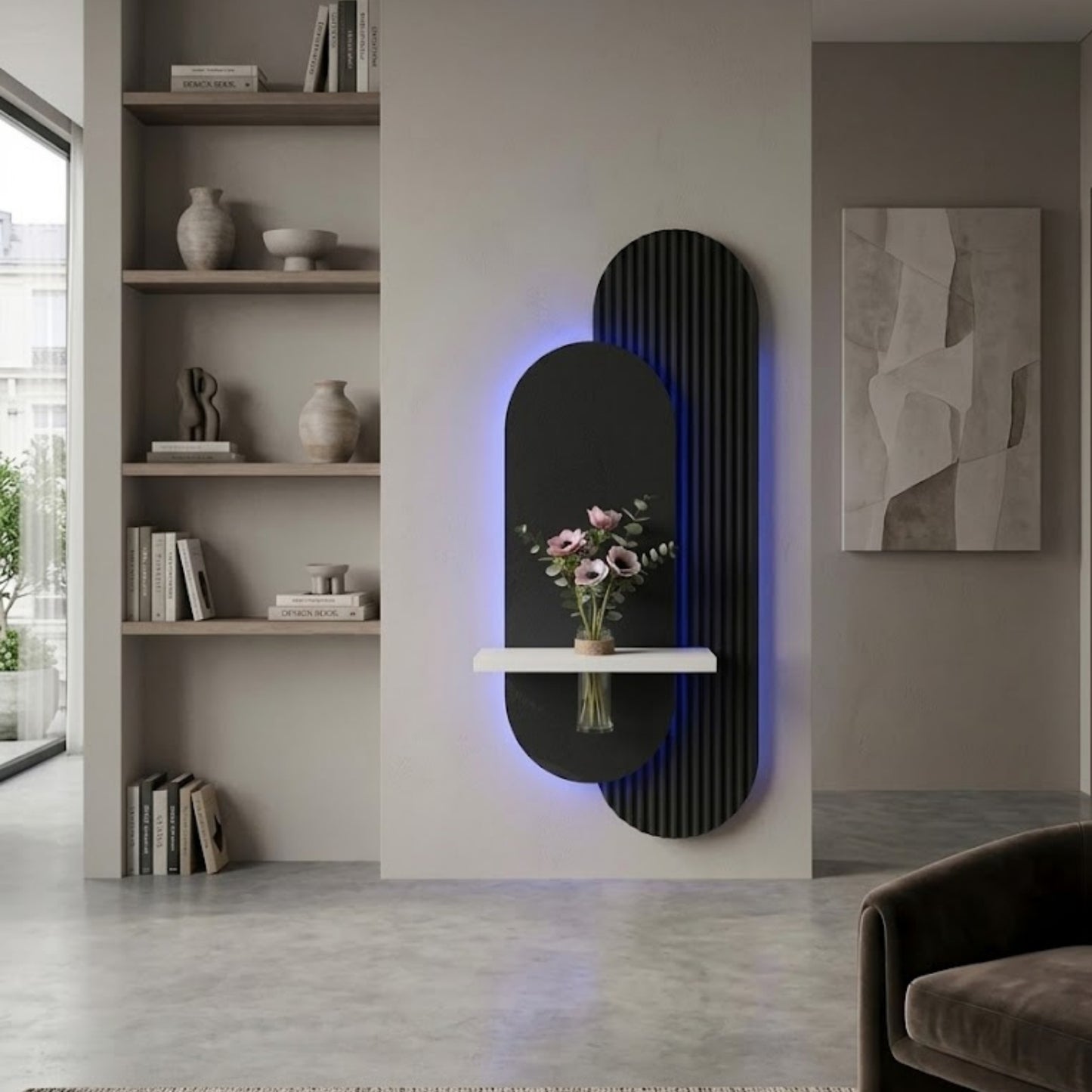 Modern Ledli Duvar Tablosu | Dekoratif Panel | Gizli Aydınlatmalı | Özel Dokulu