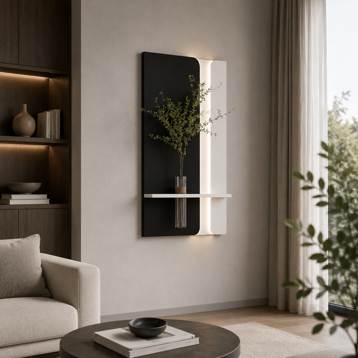 Modern Ledli Duvar Tablosu | Dekoratif Panel | Gizli Aydınlatmalı | Özel Dokulu