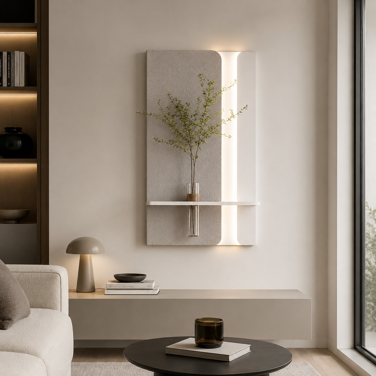 Modern Ledli Duvar Tablosu | Dekoratif Panel | Gizli Aydınlatmalı | Özel Dokulu