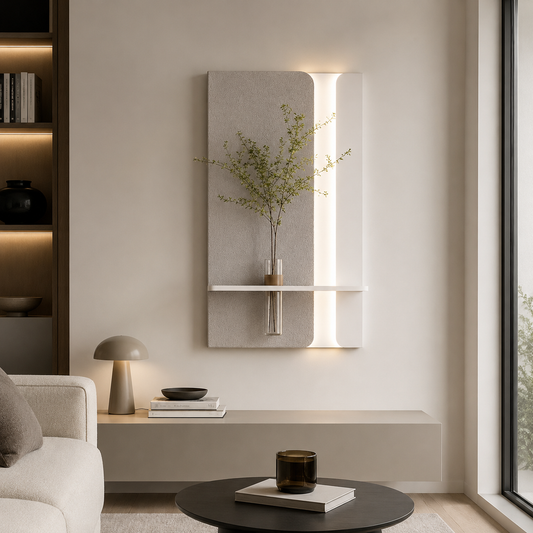 Modern Ledli Duvar Tablosu | Dekoratif Panel | Gizli Aydınlatmalı | Özel Dokulu