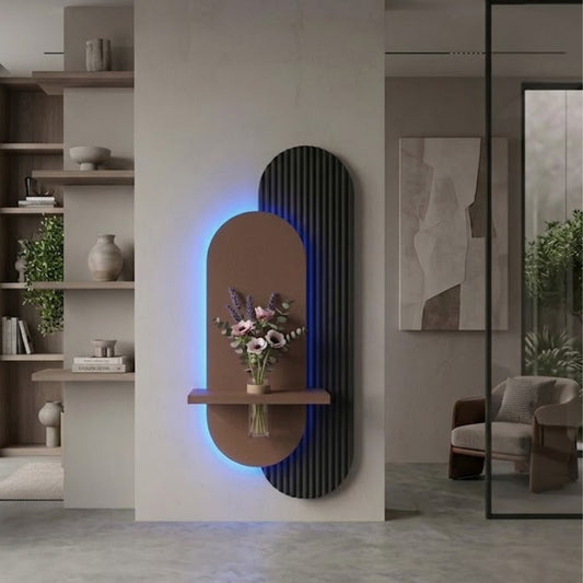 Modern Ledli Duvar Tablosu | Dekoratif Panel | Gizli Aydınlatmalı | Özel Dokulu
