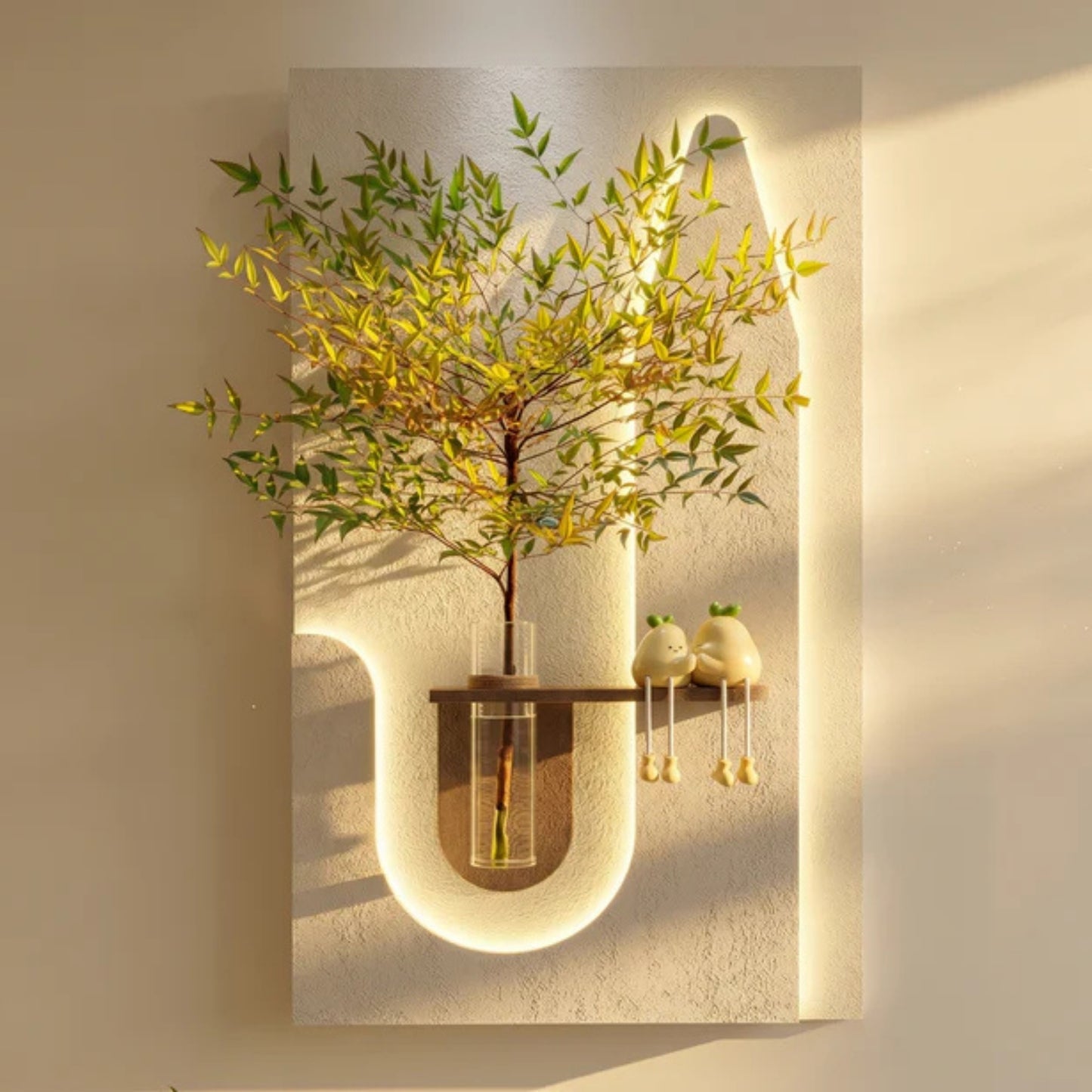 Modern Ledli Duvar Tablosu | Dekoratif Panel | Gizli Aydınlatmalı | Özel Dokulu