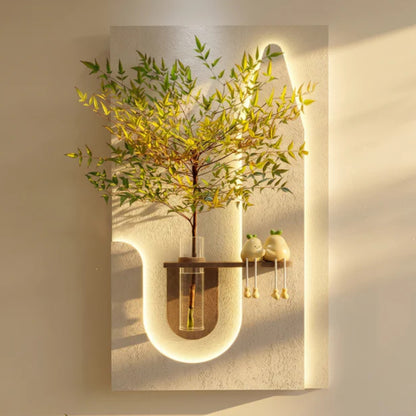 Modern Ledli Duvar Tablosu | Dekoratif Panel | Gizli Aydınlatmalı | Özel Dokulu