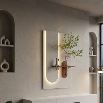 Modern Ledli Duvar Tablosu | Dekoratif Panel | Gizli Aydınlatmalı | Özel Dokulu