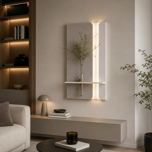 Modern Ledli Duvar Tablosu | Dekoratif Panel | Gizli Aydınlatmalı | Özel Dokulu