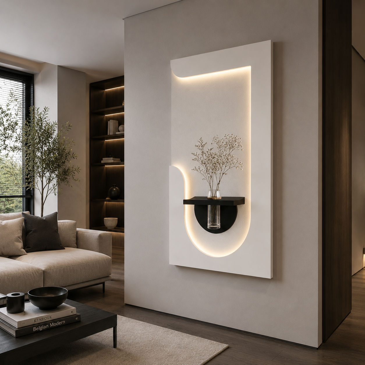 Modern Ledli Duvar Tablosu | Dekoratif Panel | Gizli Aydınlatmalı | Özel Dokulu