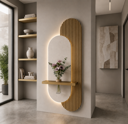 Modern Ledli Duvar Tablosu | Dekoratif Panel | Gizli Aydınlatmalı | Özel Dokulu