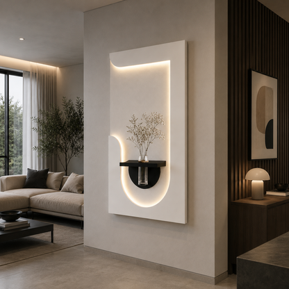 Modern Ledli Duvar Tablosu | Dekoratif Panel | Gizli Aydınlatmalı | Özel Dokulu