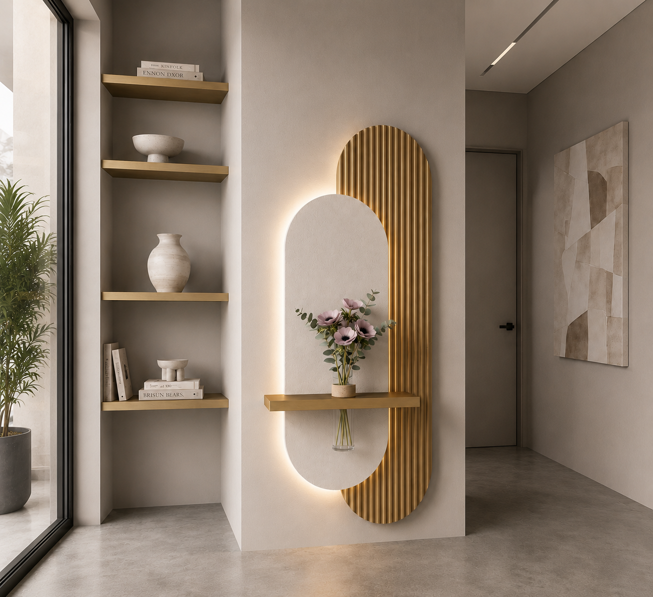 Modern Ledli Duvar Tablosu | Dekoratif Panel | Gizli Aydınlatmalı | Özel Dokulu