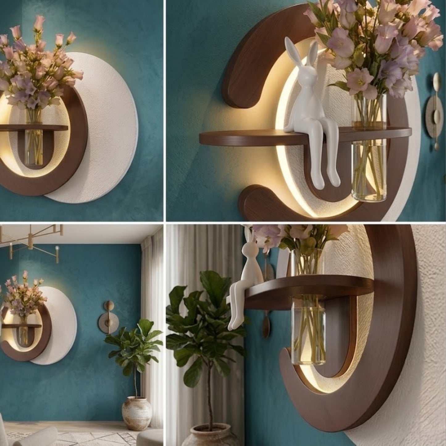 Modern Ledli Duvar Tablosu | Dekoratif Panel | Gizli Aydınlatmalı | Özel Dokulu