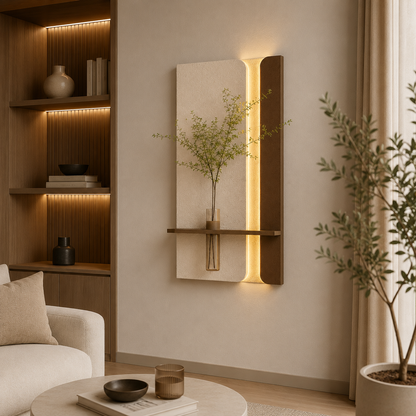 Modern Ledli Duvar Tablosu | Dekoratif Panel | Gizli Aydınlatmalı | Özel Dokulu