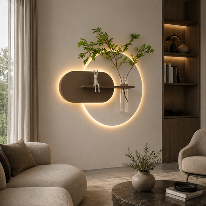 Modern Ledli Duvar Tablosu | Dekoratif Panel | Gizli Aydınlatmalı | Özel Dokulu