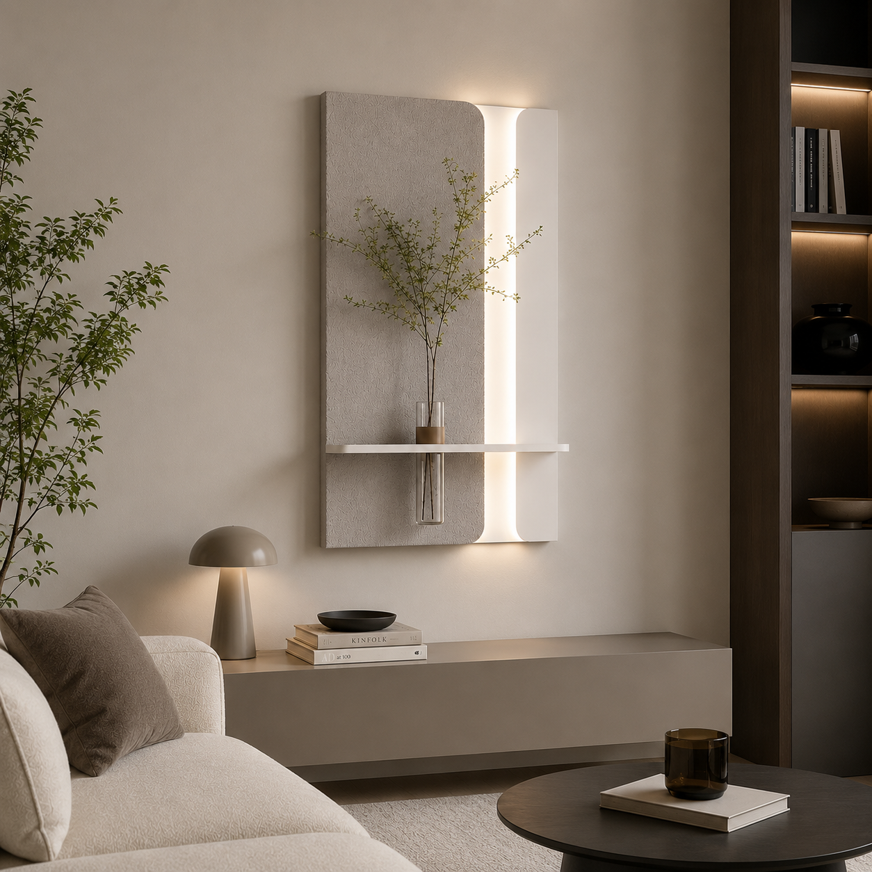 Modern Ledli Duvar Tablosu | Dekoratif Panel | Gizli Aydınlatmalı | Özel Dokulu
