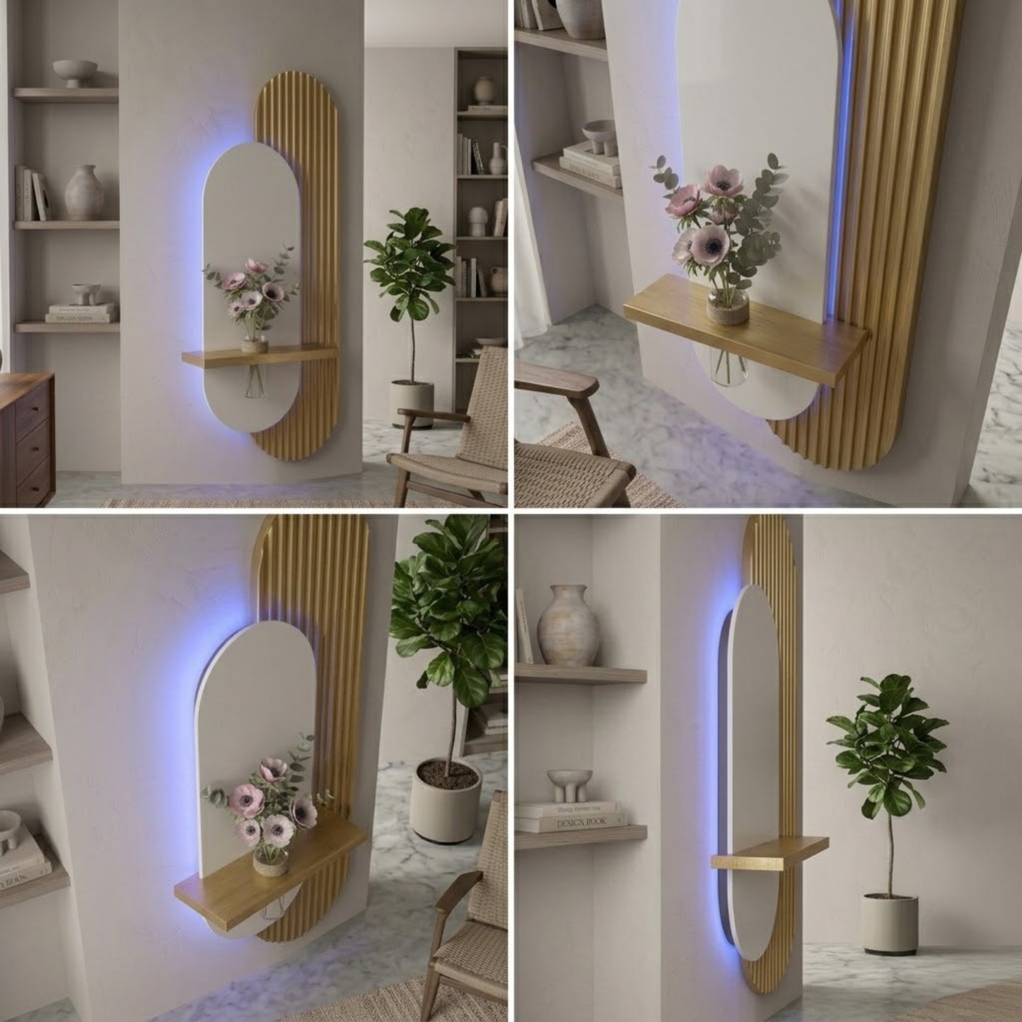 Modern Ledli Duvar Tablosu | Dekoratif Panel | Gizli Aydınlatmalı | Özel Dokulu